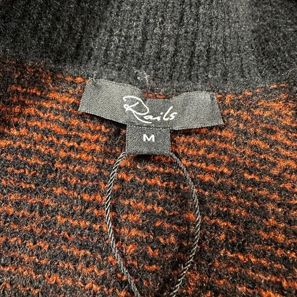Rails Colleen Rust Black Plaid Sweater V-Neck Women's Size Medium New With Tags - Picture 5 of 10